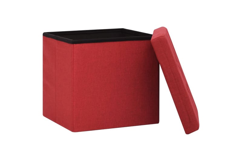 foldbar puf kunstlærred vinrød - Rød - Kurve & kasser