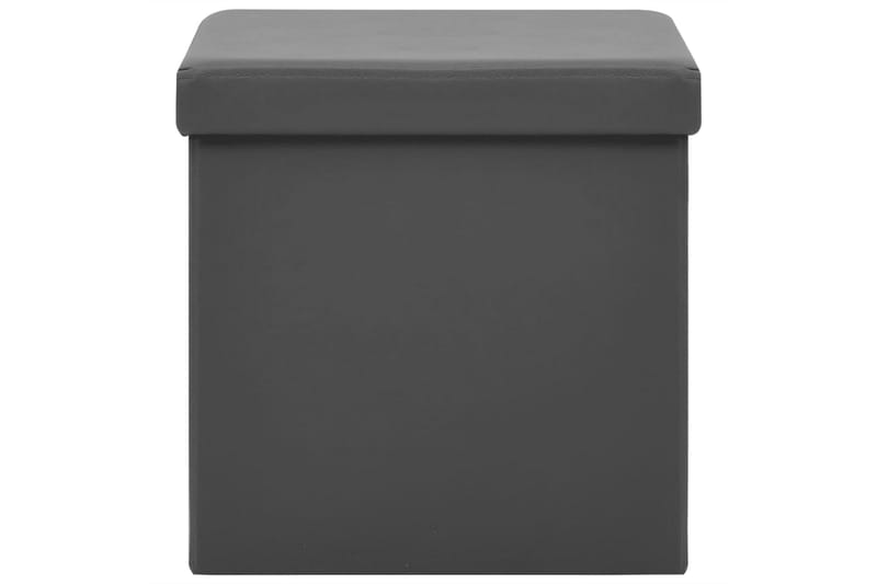 foldbare opbevaringspuffer 2 stk. PVC grå - Grå - Opbevaring - Opbevaring til småting - Kurve & kasser