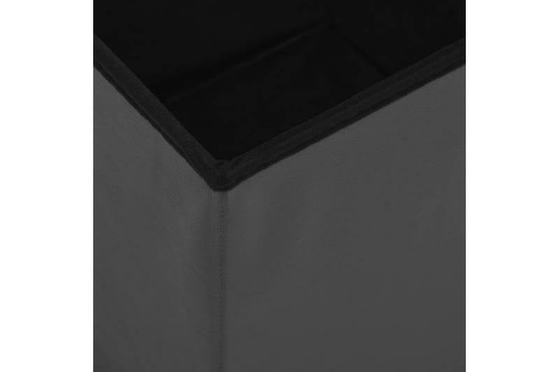 foldbare opbevaringspuffer 2 stk. PVC grå - Grå - Opbevaring - Opbevaring til småting - Kurve & kasser