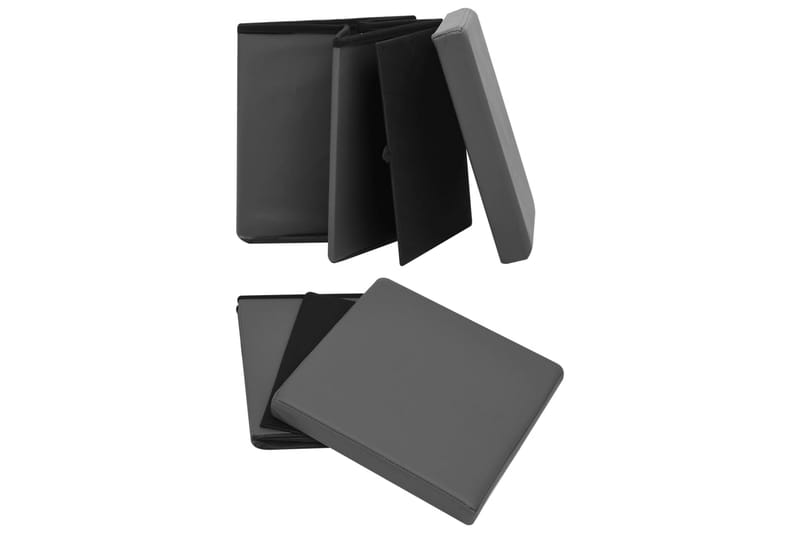foldbare opbevaringspuffer 2 stk. PVC grå - Grå - Opbevaring - Opbevaring til småting - Kurve & kasser