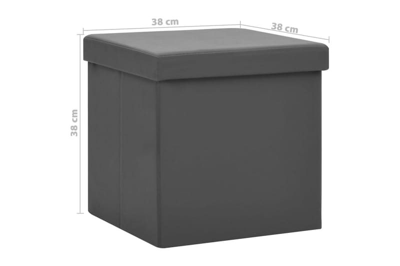 foldbare opbevaringspuffer 2 stk. PVC grå - Grå - Opbevaring - Opbevaring til småting - Kurve & kasser