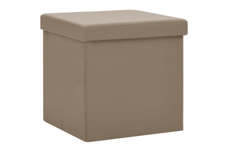 foldbare opbevaringspuffer 2 stk. PVC cappuccinofarvet - Brun - Kurve & kasser