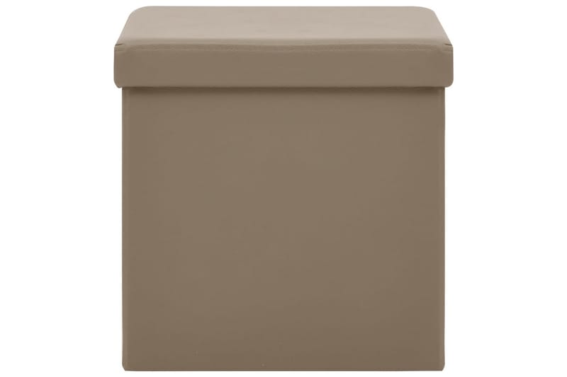 foldbare opbevaringspuffer 2 stk. PVC cappuccinofarvet - Brun - Opbevaring - Opbevaring til småting - Kurve & kasser