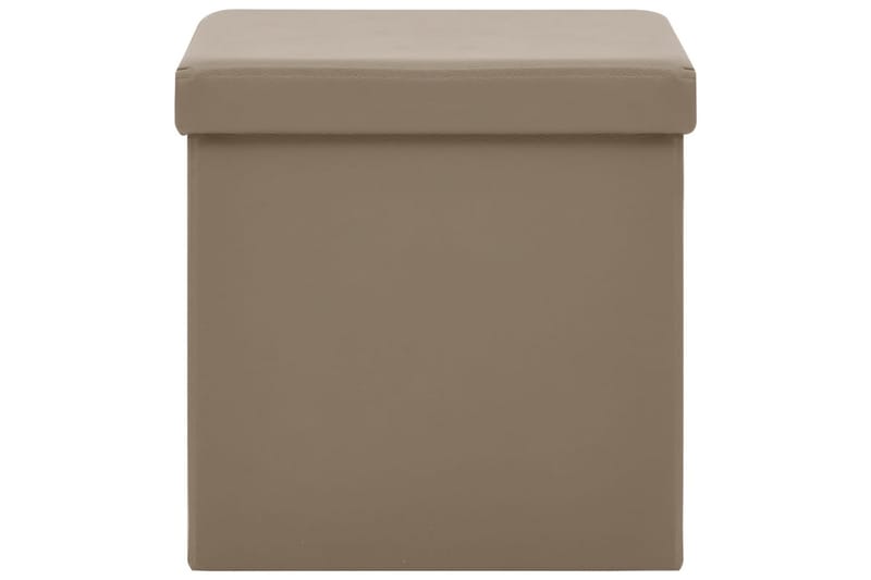 foldbare opbevaringspuffer 2 stk. PVC cappuccinofarvet - Brun - Kurve & kasser