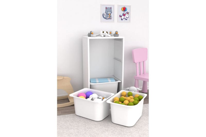 Kelix Opbevaringskasser 45 cm - Hvid - Opbevaring - Opbevaring til småting - Kurve & kasser