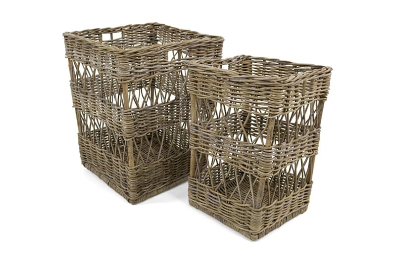 Haga Højkurv 46 cm 2-pack Cube Cane - Natur - Opbevaring - Opbevaring til småting - Kurve