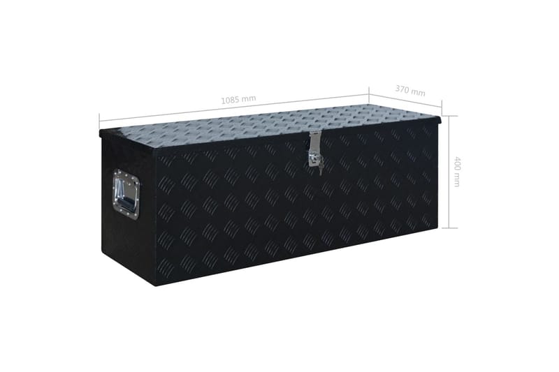 aluminiumskasse 1085 x 370 x 400 mm sort - Sort - Kurve & kasser
