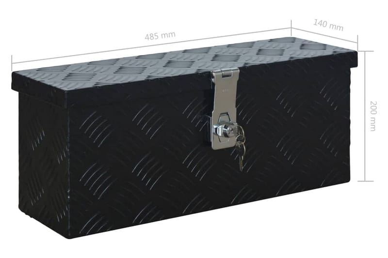 aluminiumskasse 485 x 140 x 200 mm sort - Sort - Opbevaring - Opbevaring til småting - Kurve & kasser