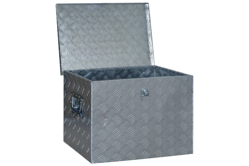 aluminiumskasse 610 x 430 x 455 mm sølvfarvet - Sølv - Opbevaring - Opbevaring til småting - Kurve & kasser