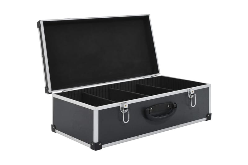 Cd-Kasse Til 80 Cd'Er Aluminium Abs Sort - Sort - Opbevaring - Opbevaring til småting - Kurve & kasser