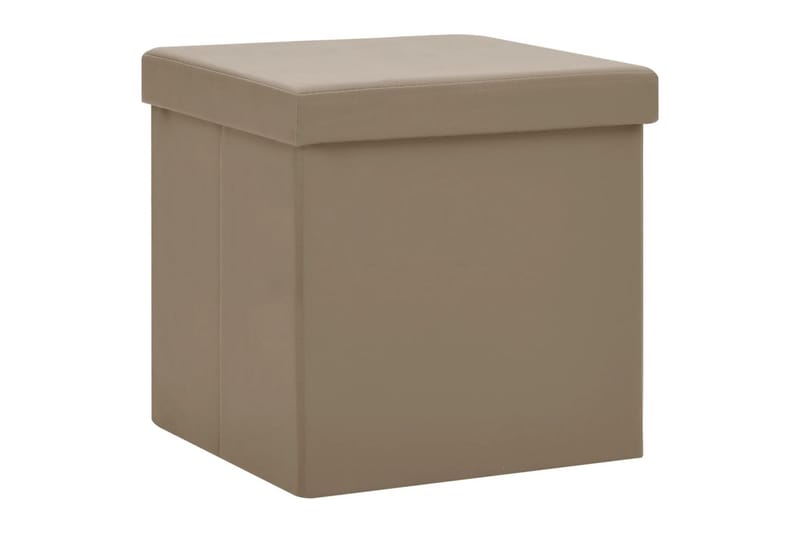foldbar opbevaringspuf PVC cappuccinofarvet - Brun - Opbevaring - Opbevaring til småting - Kurve & kasser