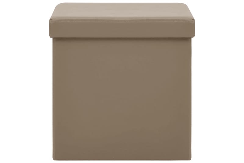 foldbar opbevaringspuf PVC cappuccinofarvet - Brun - Opbevaring - Opbevaring til småting - Kurve & kasser