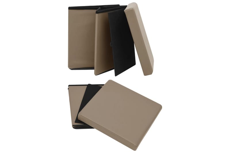 foldbar opbevaringspuf PVC cappuccinofarvet - Brun - Opbevaring - Opbevaring til småting - Kurve & kasser