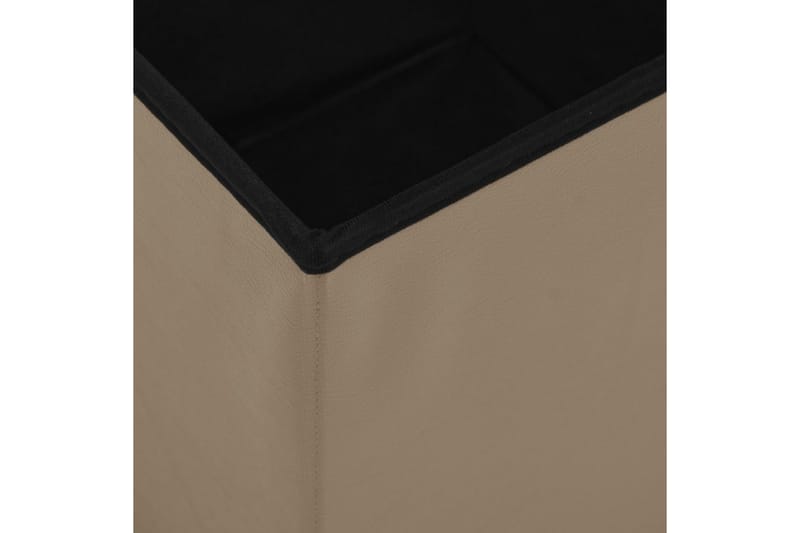 foldbar opbevaringspuf PVC cappuccinofarvet - Brun - Opbevaring - Opbevaring til småting - Kurve & kasser