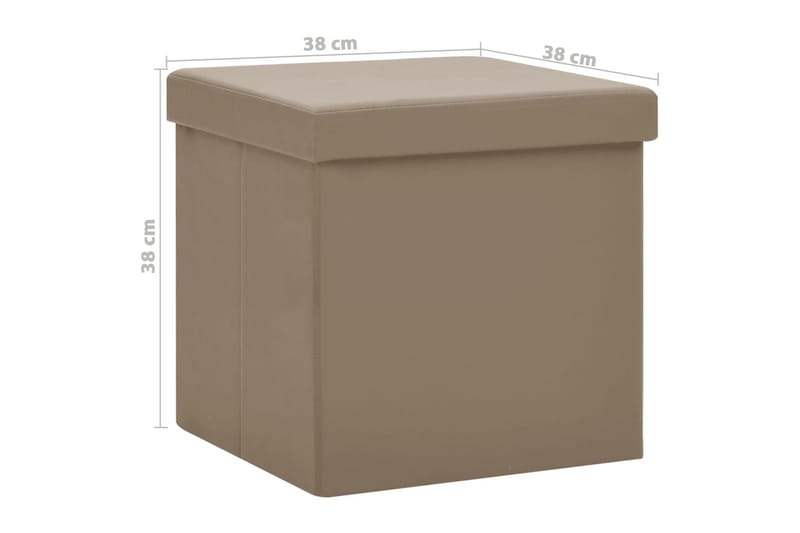 foldbar opbevaringspuf PVC cappuccinofarvet - Brun - Opbevaring - Opbevaring til småting - Kurve & kasser