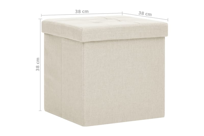 foldbar puf kunstlærred cremehvid - Hvid - Kurve & kasser