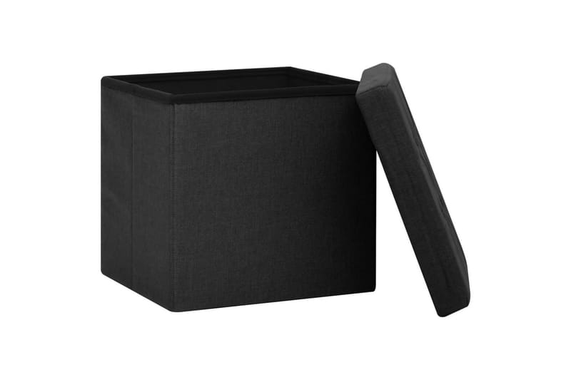 foldbar puf kunstlærred sort - Sort - Kurve & kasser