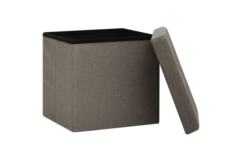 foldbar puf kunstlærred gråbrun - Gråbrun - Kurve & kasser