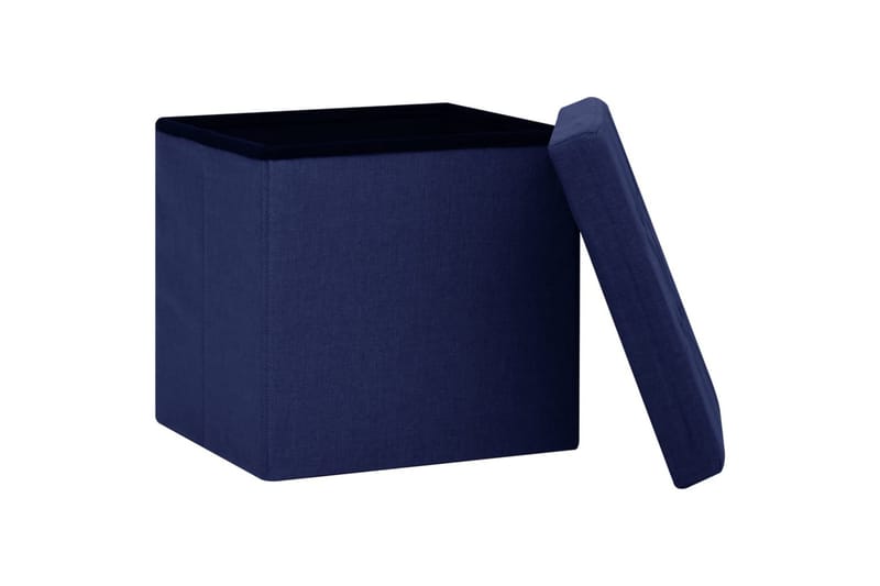 foldbar puf kunstlærred blå - Blå - Kurve & kasser