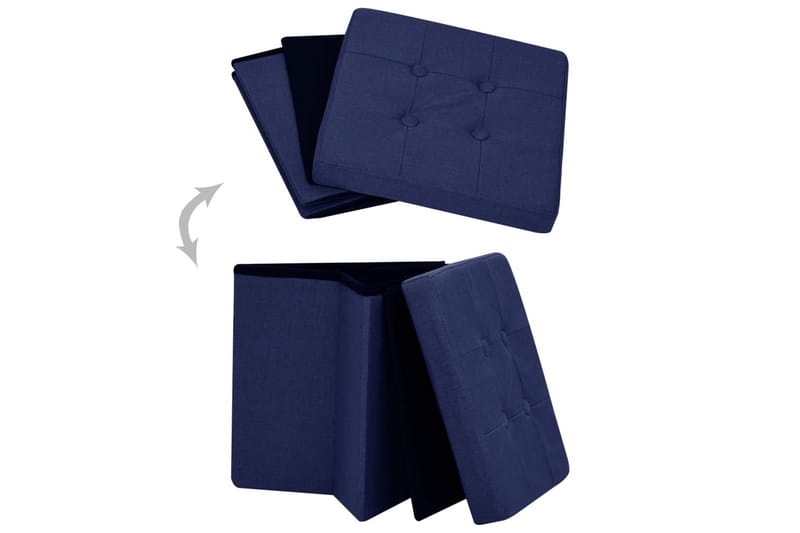 foldbar puf kunstlærred blå - Blå - Kurve & kasser