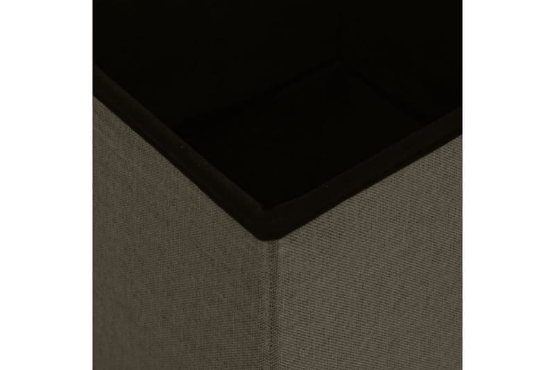 foldbar puf kunstlærred mørkebrun - Brun - Kurve & kasser