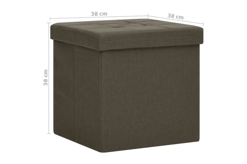 foldbar puf kunstlærred mørkebrun - Brun - Kurve & kasser