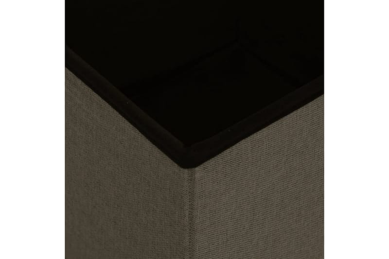 foldbare opbevaringspuffer 2 stk. kunstlærred mørkebrun - Brun - Kurve & kasser