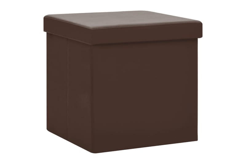 foldbare opbevaringspuffer 2 stk. PVC brun - Brun - Kurve & kasser