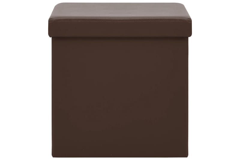 foldbare opbevaringspuffer 2 stk. PVC brun - Brun - Opbevaring - Opbevaring til småting - Kurve & kasser