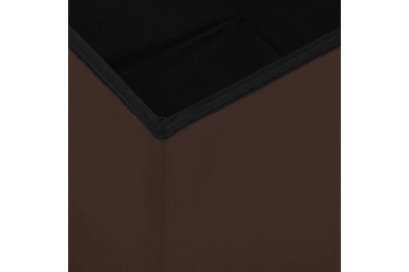 foldbare opbevaringspuffer 2 stk. PVC brun - Brun - Opbevaring - Opbevaring til småting - Kurve & kasser