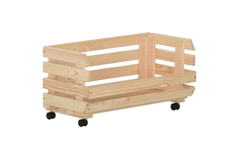 grøntsagsvogn 57x30x80 cm massivt fyrretræ - Brun - Opbevaring - Opbevaring til småting - Kurve & kasser