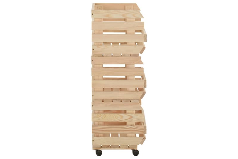 grøntsagsvogn 57x30x80 cm massivt fyrretræ - Brun - Opbevaring - Opbevaring til småting - Kurve & kasser