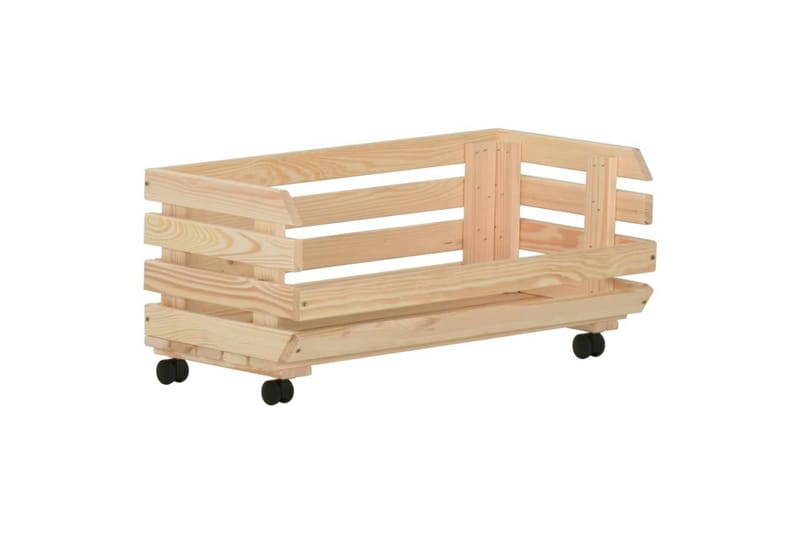 grøntsagsvogn 77x30x80 cm massivt fyrretræ - Brun - Opbevaring - Opbevaring til småting - Kurve & kasser