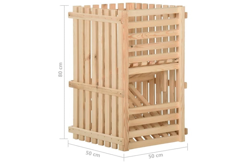 kartoffelkasse 50x50x80 cm massivt fyrretræ - Brun - Kurve & kasser