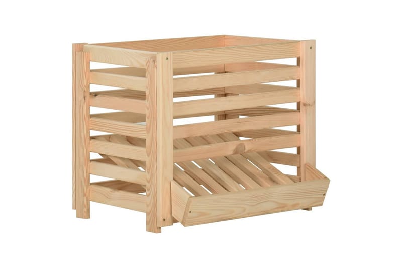 kartoffelkasse 60x40x50 cm massivt fyrretræ - Brun - Opbevaring - Opbevaring til småting - Kurve & kasser