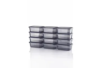 Opbevaringsboks Sæt (12 Dele) Ornel Antracit - Antracit - Opbevaring - Opbevaring til småting - Kurve & kasser - Plastikbakke & plastikkasse