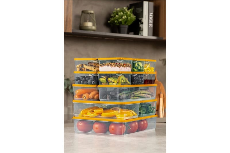 Opbevaringsboks Sæt (15 Dele) Soyam 15 Orange - Mørke orange - Opbevaring - Opbevaring til småting - Kurve & kasser - Plastikbakke & plastikkasse