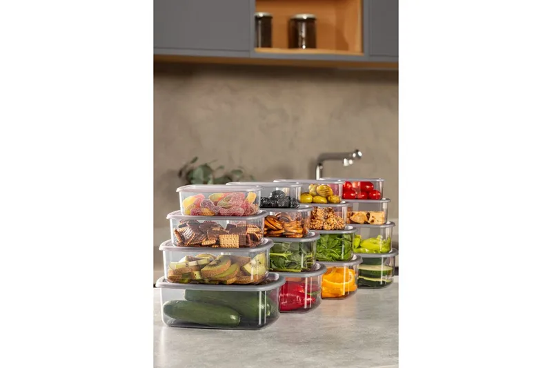 Opbevaringsboks Sæt (16 Dele) Rasalas16 Antracit, Antracit