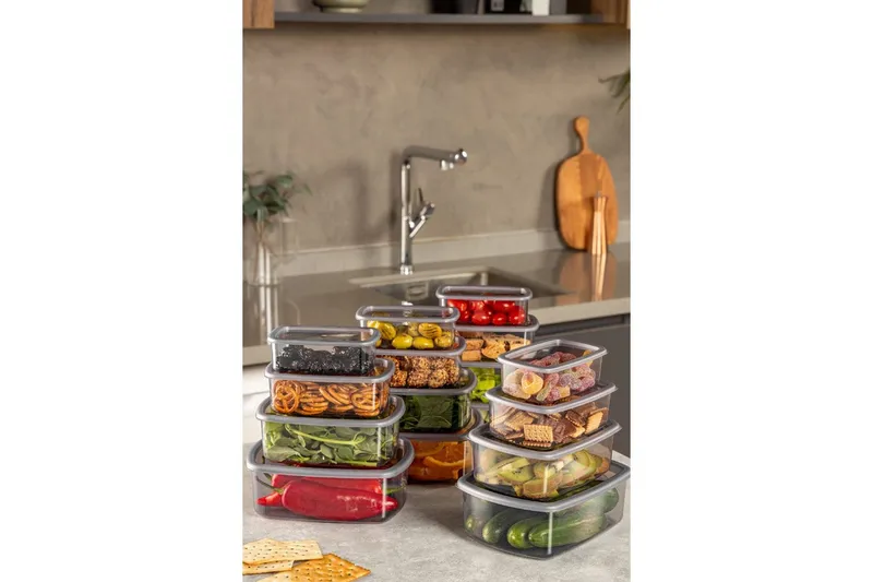 Opbevaringsboks Sæt (16 Dele) Rasalas16 Antracit - Antracit - Opbevaring - Opbevaring til småting - Kurve & kasser - Plastikbakke & plastikkasse