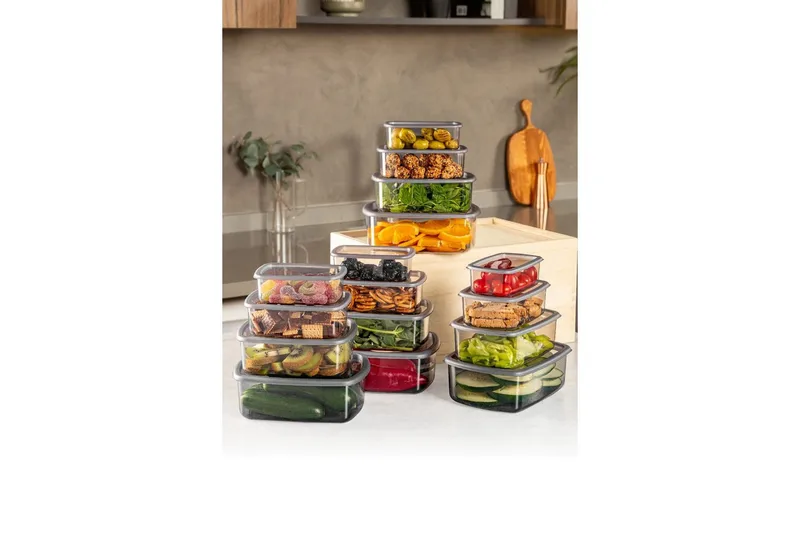 Opbevaringsboks Sæt (16 Dele) Rasalas16 Antracit - Antracit - Opbevaring - Opbevaring til småting - Kurve & kasser - Plastikbakke & plastikkasse