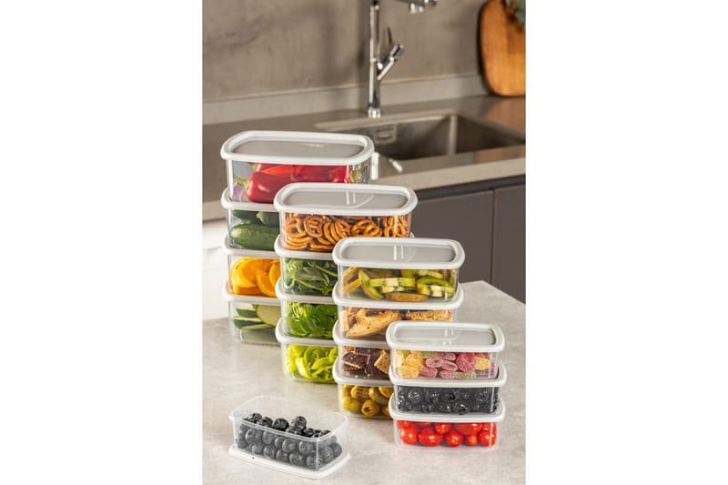 Opbevaringsboks Sæt (16 Dele) Rasalas16 Grå - Grå - Opbevaring - Opbevaring til småting - Kurve & kasser - Plastikbakke & plastikkasse