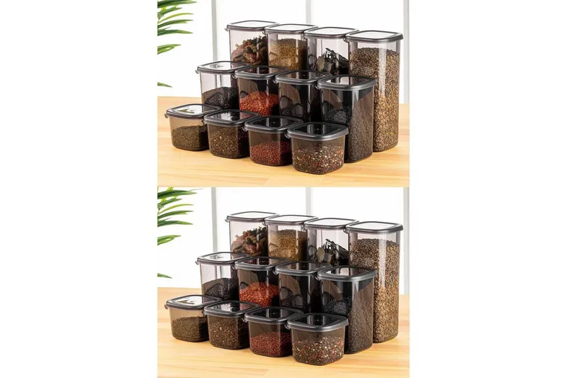 Opbevaringsboks Sæt (24 Dele) Soyal Antracit, Antracit