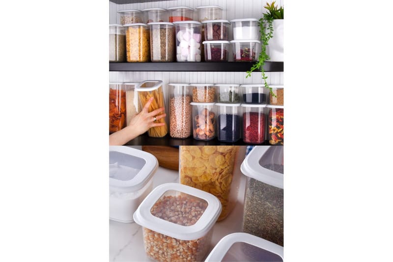 Opbevaringsboks Sæt (24 Dele) Syril hvid - Hvid - Opbevaring - Opbevaring til småting - Kurve & kasser - Plastikbakke & plastikkasse