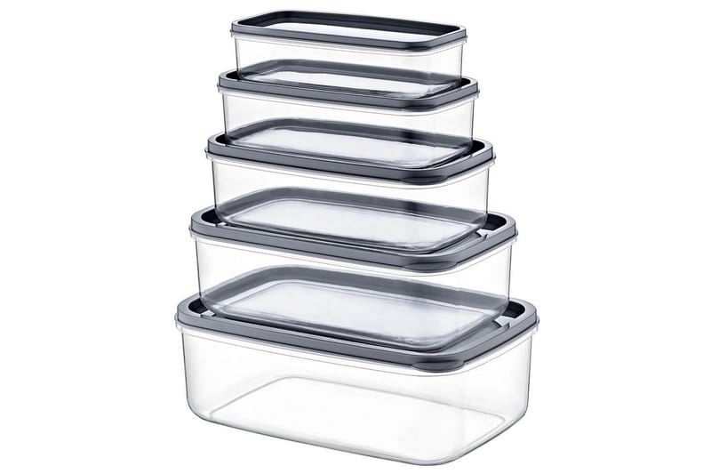 Opbevaringsboks Sæt (5 styks) Quantis Transparent - Multifarvet - Opbevaring - Opbevaring til småting - Kurve & kasser - Plastikbakke & plastikkasse