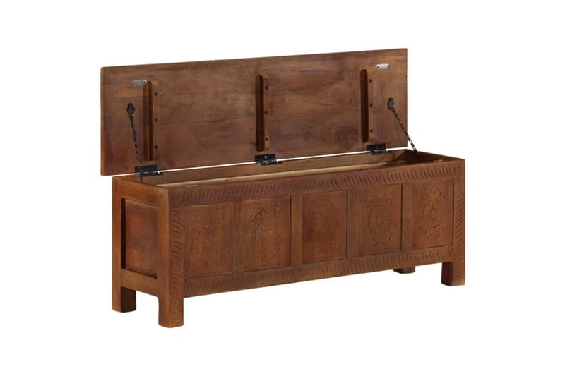opbevaringskasse 110x30x40 cm massivt mangotræ - Brun - Opbevaring - Opbevaring til småting - Kurve & kasser
