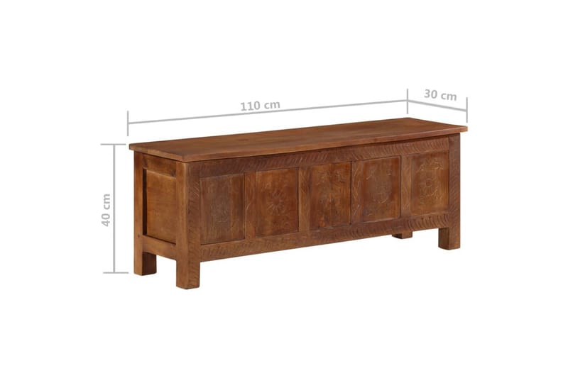 opbevaringskasse 110x30x40 cm massivt mangotræ - Brun - Opbevaring - Opbevaring til småting - Kurve & kasser