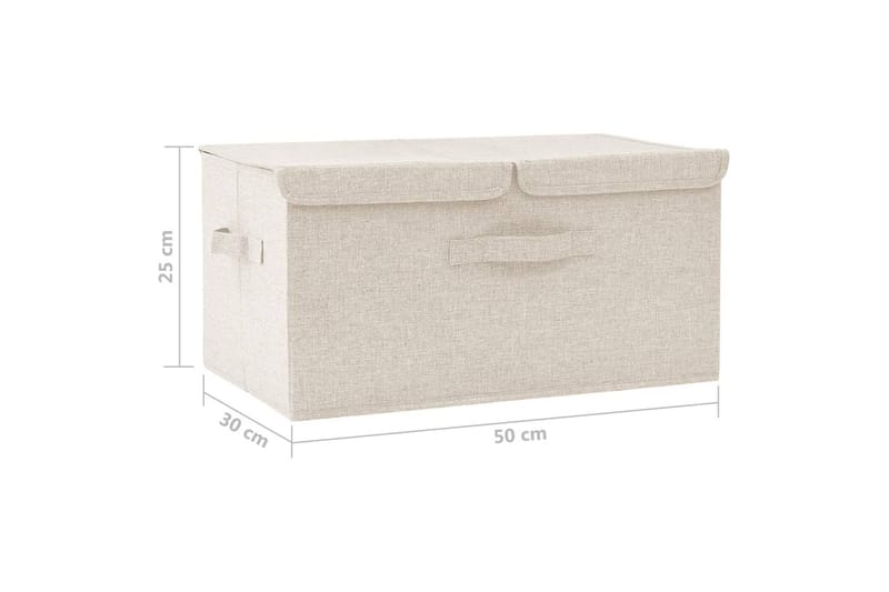 opbevaringskasse 50x30x25 cm stof cremefarvet - Creme - Opbevaring - Opbevaring til småting - Kurve & kasser