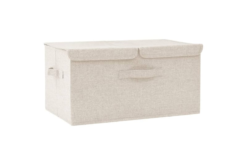 opbevaringskasse 50x30x25 cm stof cremefarvet - Creme - Opbevaring - Opbevaring til småting - Kurve & kasser