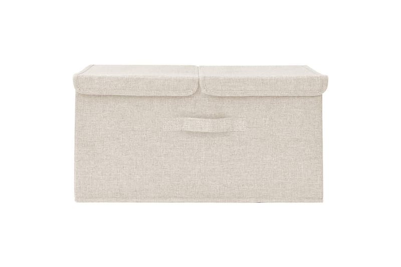opbevaringskasse 50x30x25 cm stof cremefarvet - Creme - Opbevaring - Opbevaring til småting - Kurve & kasser