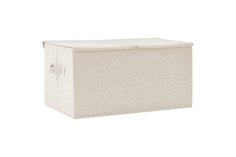 opbevaringskasse 50x30x25 cm stof cremefarvet - Creme - Opbevaring - Opbevaring til småting - Kurve & kasser